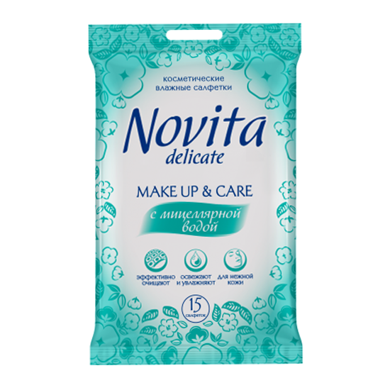 Անձեռոցիկ խոնավ Novita  15հ