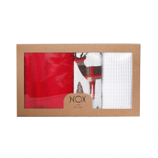 Սրբիչների եռյակ ձեռքի և խոհանոցի NOX ամանոր Premium 
