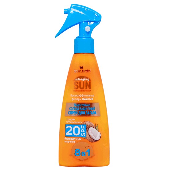 Արևապաշտպան սփրեյ ջրակայուն Belle Jardin spf 20 8in1 