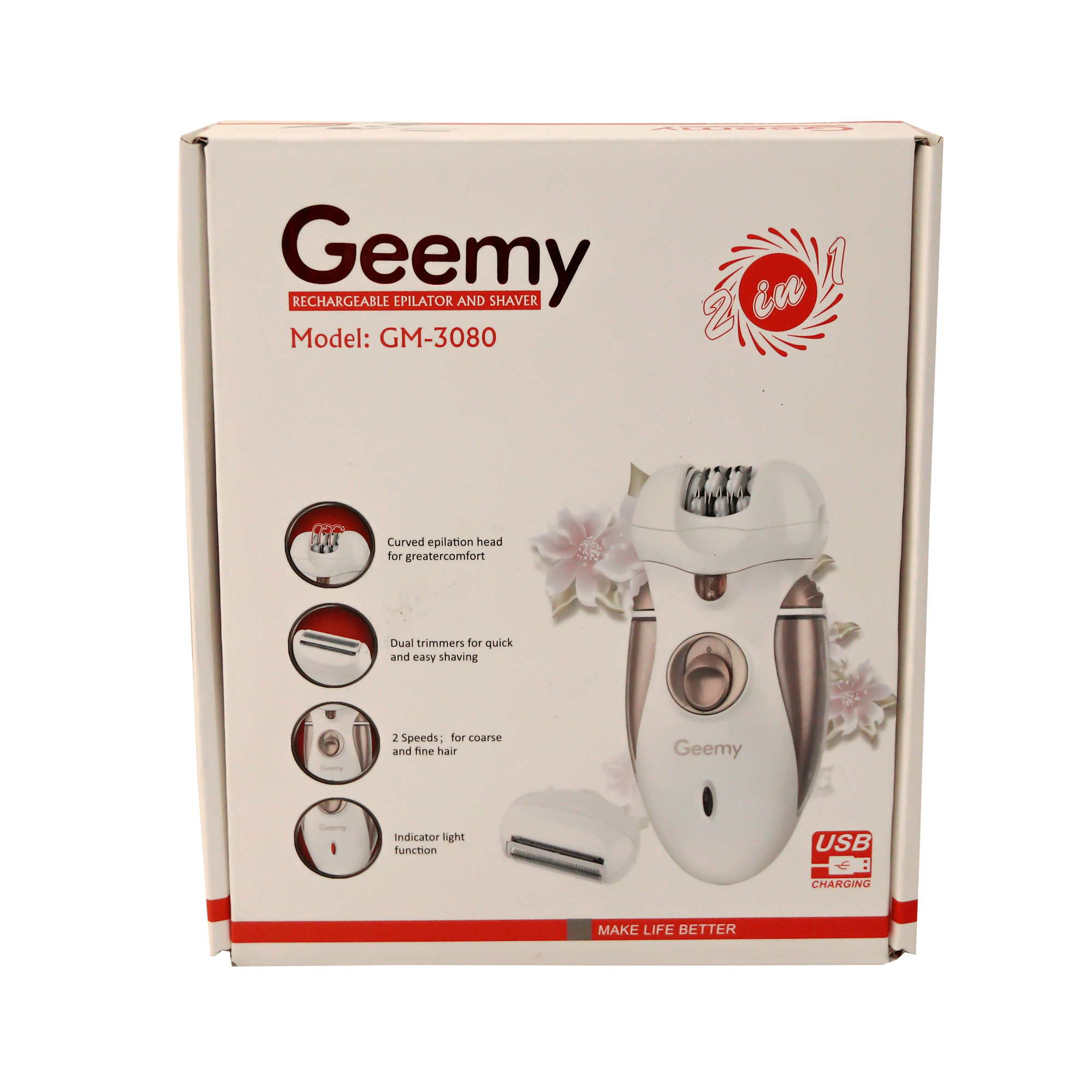 Էպիլյատոր Geemy 2-7 2in1 GM-3080