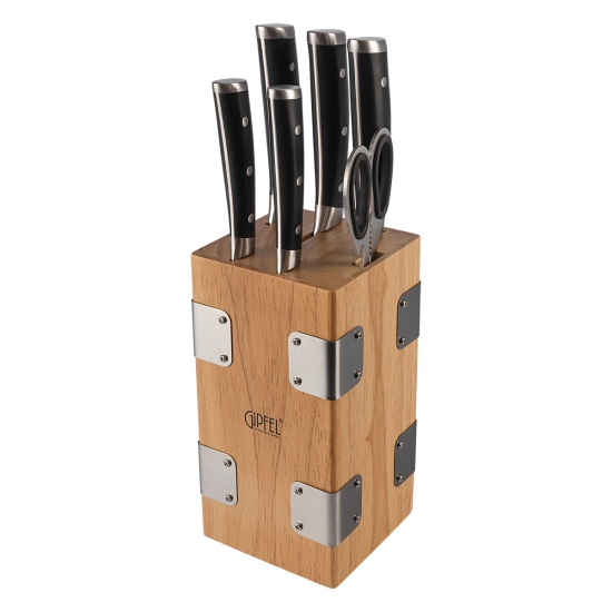 Հավաքածու դանակների փայտյա տակդիրով GIPFEL Erding 8469  
